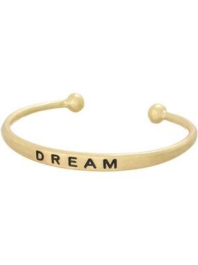 Los Angeles Boutique Gold Inspiration Bangle Bracelet Fashion DREAM Engraved NEW